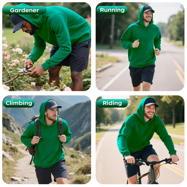 ProtectX 2-Pack Forest Green Lightweight Long Sleeve Hoodies UPF 50+ Sun Protection Shirts For Men