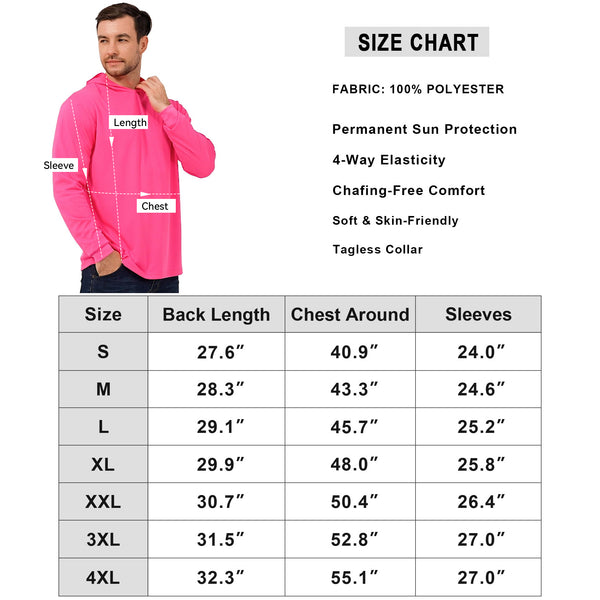 ProtectX 2-Pack Pink Lightweight Long Sleeve Hoodies UPF 50+ Sun Protection Shirts For Men