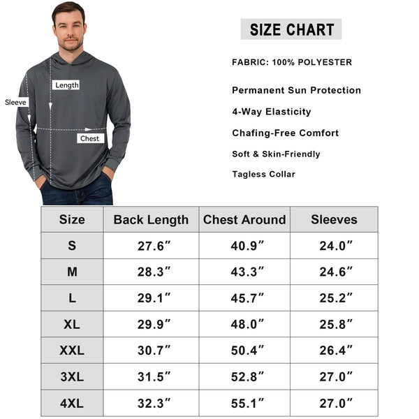 ProtectX 2-Pack Dark Gray Lightweight Long Sleeve Hoodies UPF 50+ Sun Protection Shirts For Men