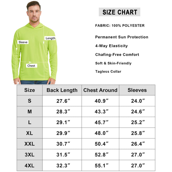 ProtectX 2-Pack Neon Green Moisture Wicking Long Sleeve Hoodies UPF 50+ Sun Protection Shirts For Men