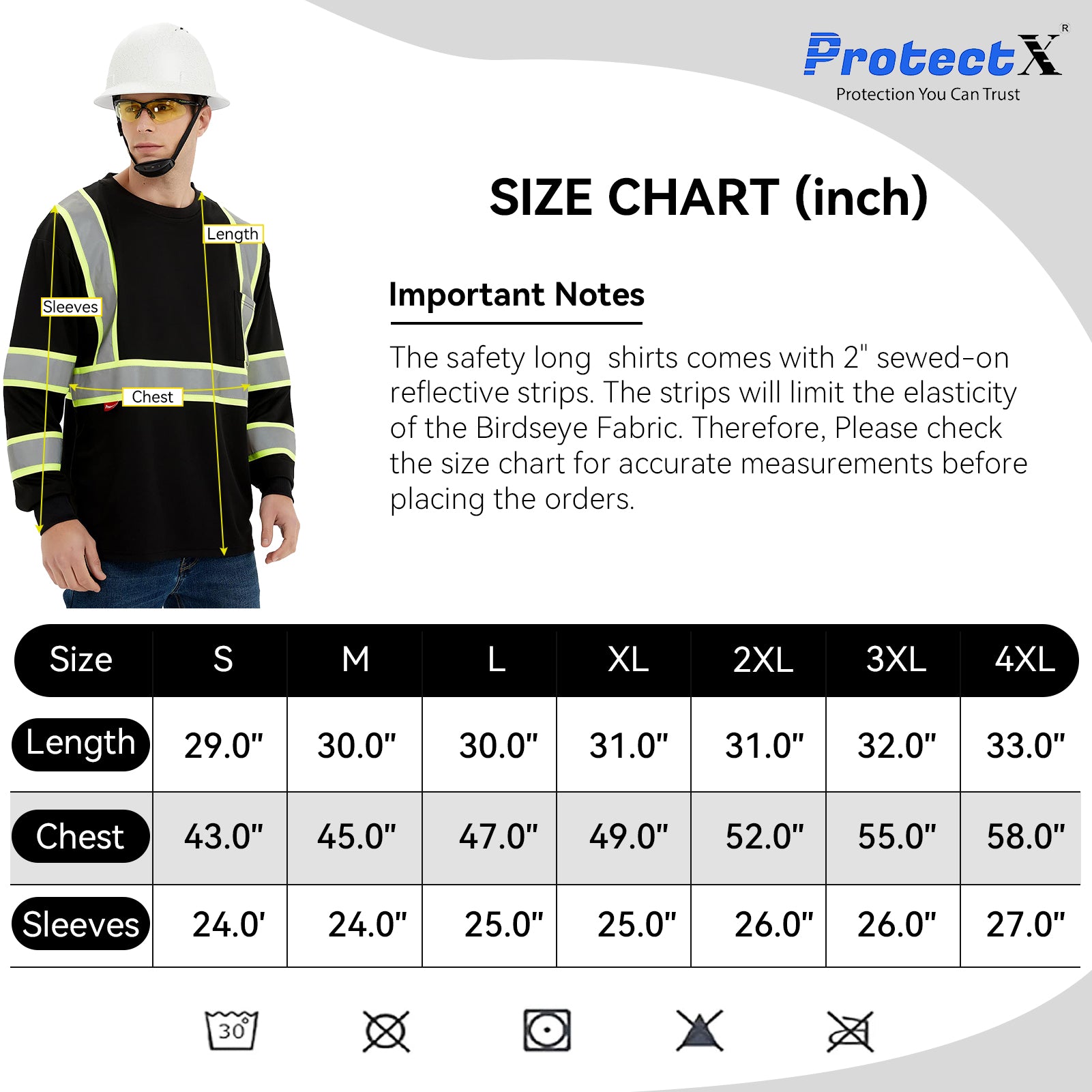 JORESTECH® 5-Pack Black Hi Vis Long Sleeve Shirts – ANSI Reflective Safety Tees