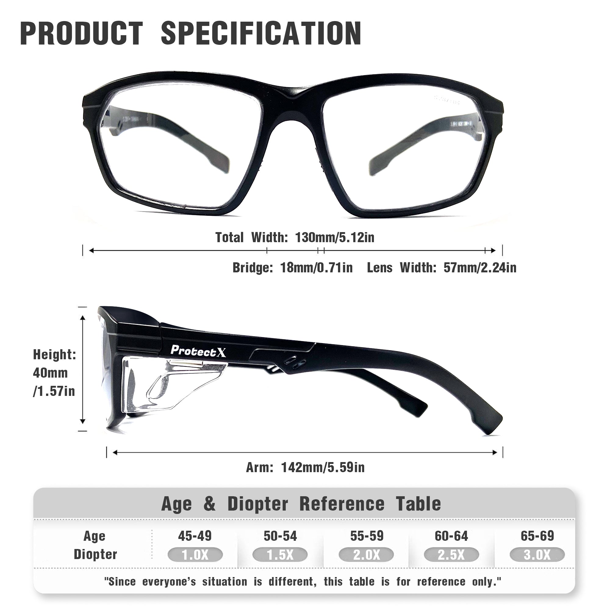 goggles reference ProtectX Classic Safety Glasses Anti-Fog Scratch Resistant Lenses Pack of 1 / 2.0