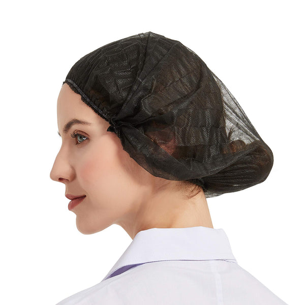 ProtectX Disposable Hair Nets 100-Pack 21" Black Single-use Bouffant Caps