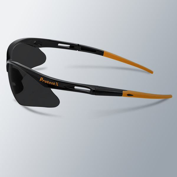 ProtectX Evergreen Orange Tip Smoke 2 Pk Safety Glasses Anti-Fog Scratch Resistant Lenses ANSI Z87.1