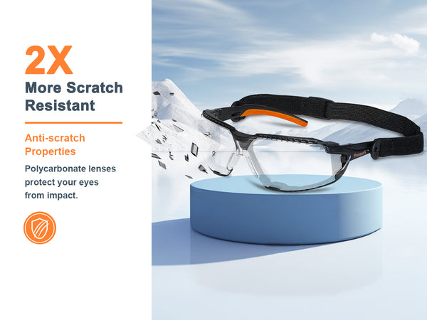 ProtectX Expedition Clear Safety Glasses Anti-Fog Scratch Resistant Lenses ANSI Z87.1