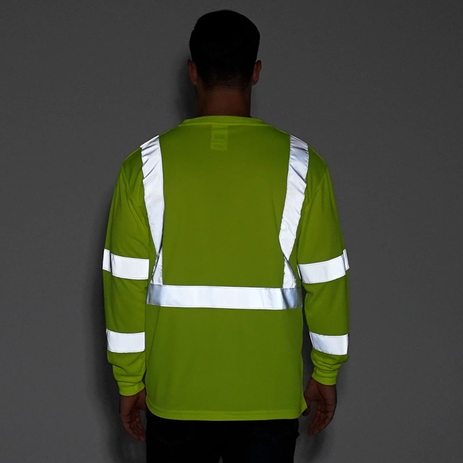 ProtectX 3 Pack High Elasticity Men s High Visibility Shirts Neon Gree
