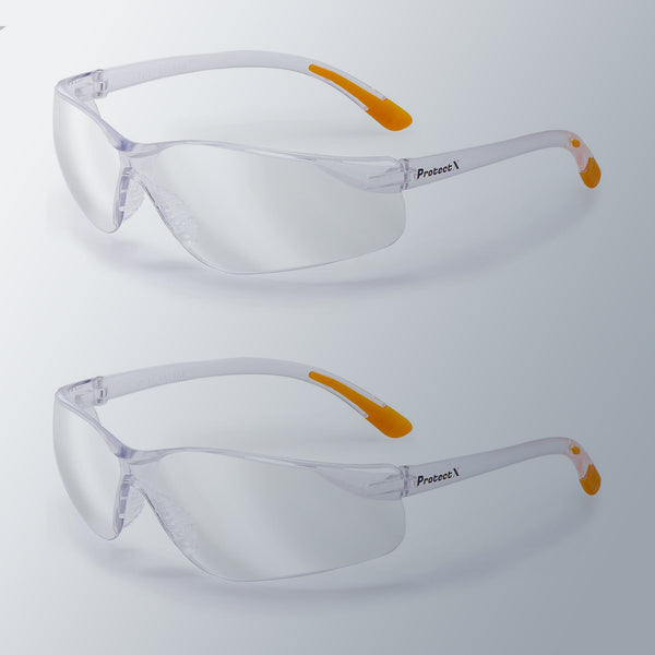 ProtectX Olympus Indoor/Outdoor 2 Pk Safety Glasses Anti-Fog Scratch Resistant Lenses ANSI Z87.1