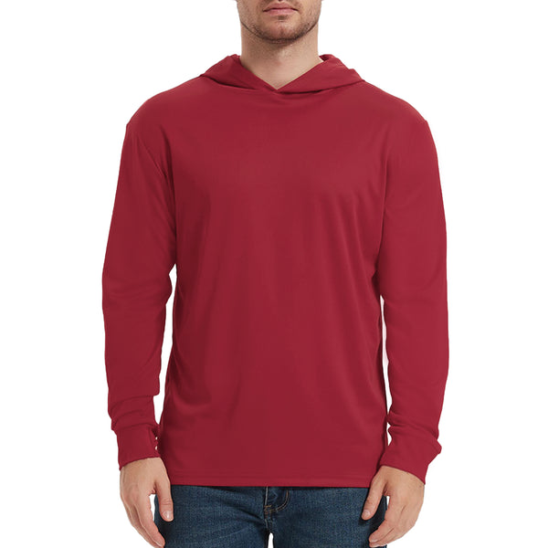 ProtectX Wine Red 2-Pack Sun Protection Hoodies UPF 50+ Quick Dry Long Sleeve Athletic Shirts