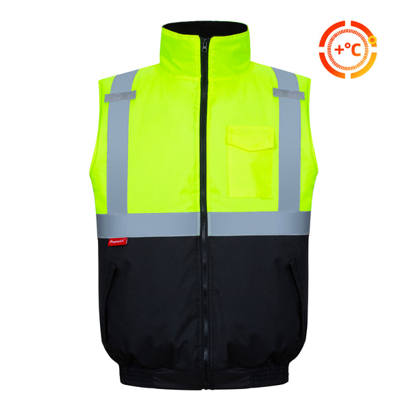 ProtectX Winter Safety Vest Insulated High Visibility Construction Vest With Pockets