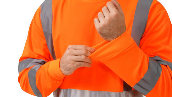 ProtectX 3 Pack High Elasticity Men's High Visibility Shirts Orange Reflective Safety T-Shirts for Construction, Type R Class 3