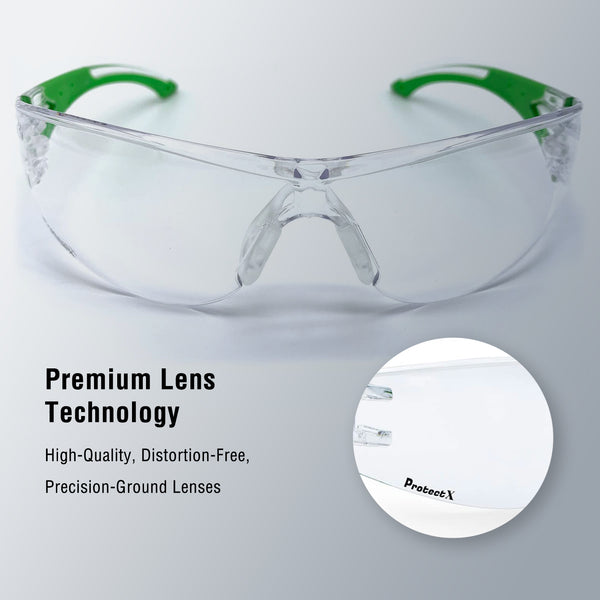 ProtectX Roxy Clear Safety Glasses with Anti-Fog Scratch Resistant Lenses Non-Slip Grips ANSI Z87.1
