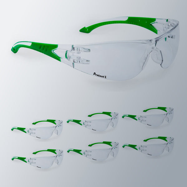 ProtectX Roxy Clear Safety Glasses with Anti-Fog Scratch Resistant Lenses Non-Slip Grips ANSI Z87.1