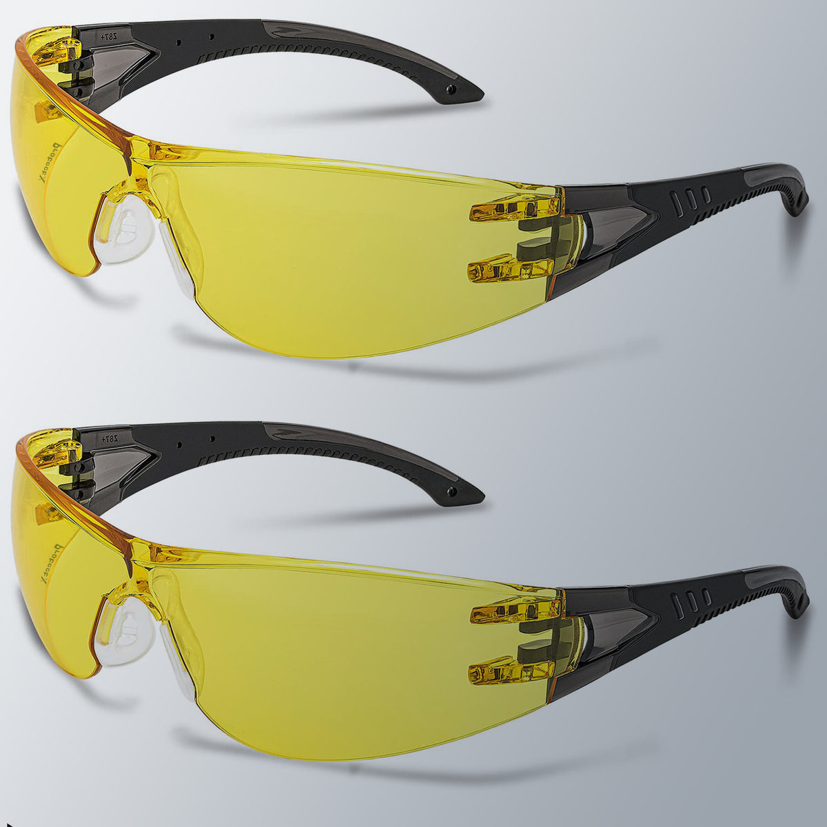 ProtectX Roxy Black Amber 2 Pk Safety Glasses Anti-Fog Scratch Resista