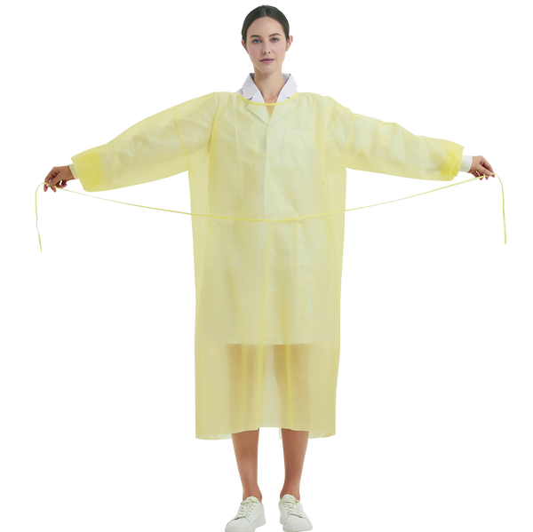 Disposable Breathable Polypropylene Isolation Gown Yellow - AZAC Group