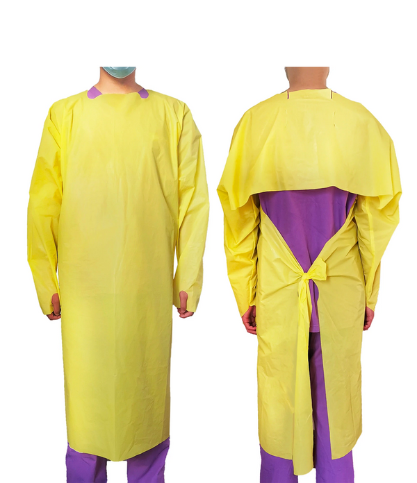 FDA 510(k), AAMI Level 3, Protective Gown - 25 GSM Yellow - AZAC Group