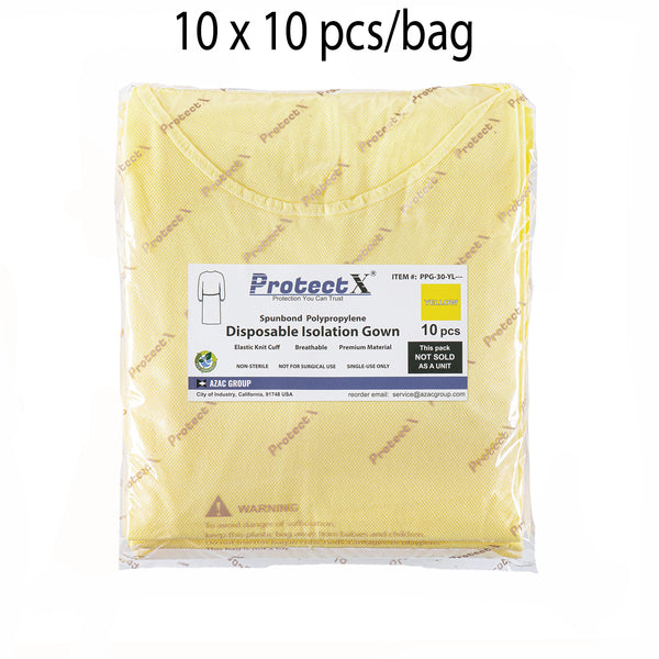 Disposable Breathable Polypropylene Isolation Gown Yellow - AZAC Group