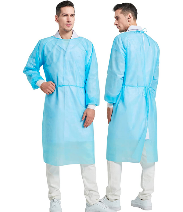 Disposable Breathable Polypropylene Isolation Gown Blue - AZAC Group