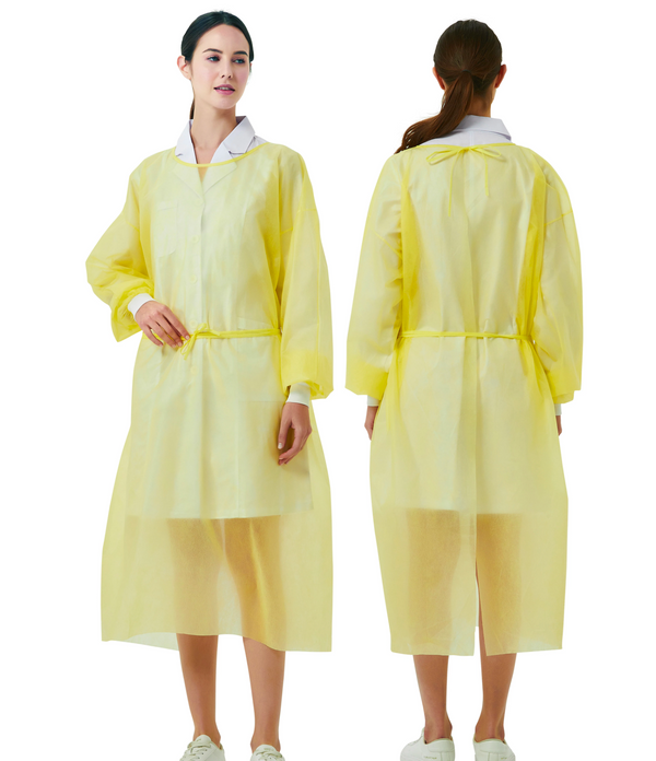 Disposable Breathable Polypropylene Isolation Gown Yellow - AZAC Group