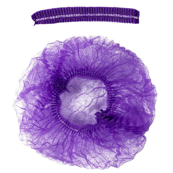 Disposable Bouffant Cap (Hair Net) 21" - Purple - AZAC Group