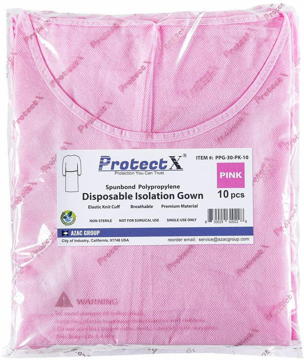 Disposable Breathable Polypropylene Isolation Gown Pink - AZAC Group