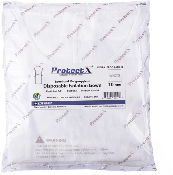 Disposable Breathable Polypropylene Isolation Gown White - AZAC Group